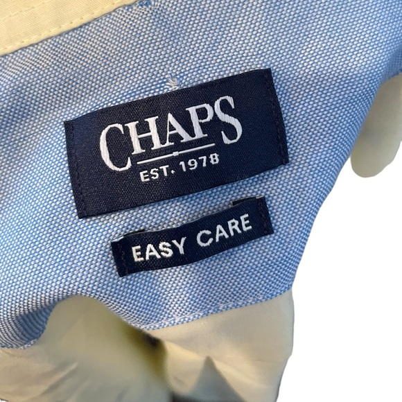 Chaps Easy Care Men’s Yellow Blue Sea Turtle Coastal Ocean Beach Vacation Shirt - Picture 6 of 8